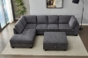 Picture of LIBERTY Premium Chenille Fabric Sectional Sofa (Dark Grey) - Chaise Facing Left with Storage Ottoman