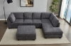 Picture of LIBERTY Premium Chenille Fabric Sectional Sofa (Dark Grey) - Chaise Facing Right with Storage Ottoman