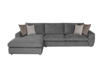 Picture of [FLOOR MODEL CLEARANCE] HAYVA Feather-Filled Fabric Sectional Sofa - Chaise Facing Left