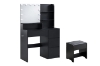 Picture of JOANNA Dressing Table with LED Bulb Mirror/Power Station and Stool (Black)