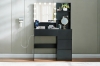 Picture of JOANNA Dressing Table with LED Bulb Mirror/Power Station without Stool (Black)