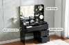 Picture of JOANNA Dressing Table with LED Bulb Mirror/Power Station without Stool (Black)