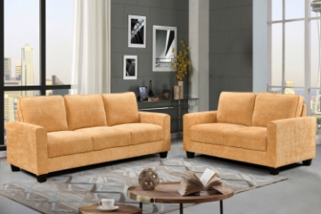 Picture of ANTONIA Fabric Sofa Range (Yellow) - Loveseat + Sofa Set