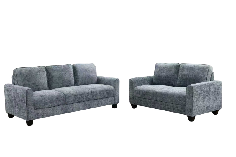 Picture of ANTONIA Fabric Sofa Range (Blue) - Loveseat + Sofa Set