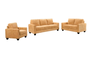 Picture of ANTONIA Fabric Sofa Range (Yellow) - Armchair + Loveseat + Sofa Set