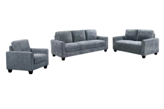 Picture of ANTONIA Fabric Sofa Range (Blue) - Armchair + Loveseat + Sofa Set