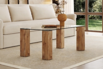 Picture of  BLAZE  47" Tempered Glass Top Coffee Table