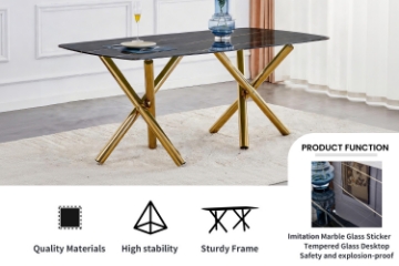 Picture of ZENIX 71" Tempered Glass Top Dining Table