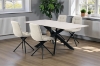 Picture of MARMURA 5PC 71" Sintered Stone Top Dining Table & 360° Swivel Beige Chairs Set
