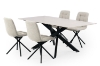 Picture of MARMURA 5PC 71" Sintered Stone Top Dining Table & 360° Swivel Beige Chairs Set