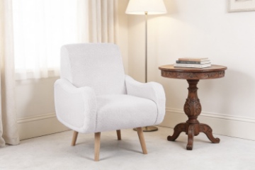 Picture of CLOUDTOP Velvet Lounge Chair (White)