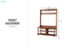 Picture of ELLIS Hall Tree with Shoe Bench, Coat Rack & Shelves(Brown) - 49"x15.5"x69"