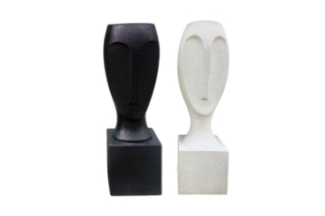 Picture of 352-001/002/003/004 Short/Tall Portrait Flower Pot (Dark/Off White)