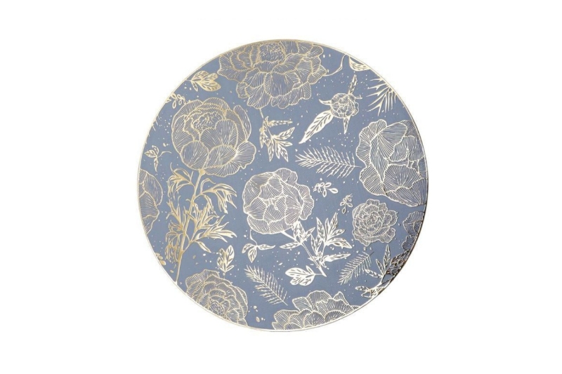 Picture of 371-010 Golden Peony Placemat with Blue Base 15"