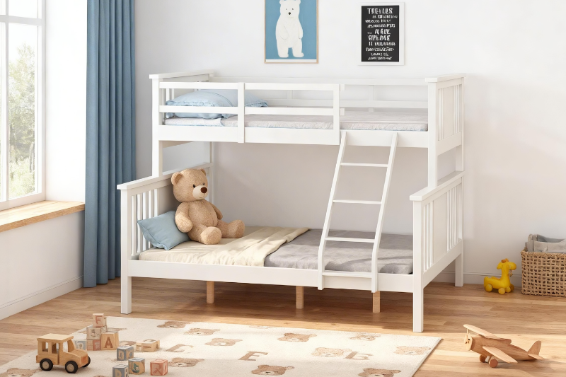 Picture of FORESTER Solid Wood Twin-Double Bunk Bed (White)