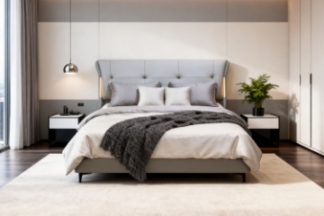 Picture of KIANA Air Leather Bed Frame with Integrated Touch LED Light in Queen/Eastern King Size