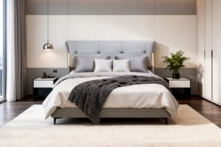 Picture of KIANA Air Leather Bed Frame with Integrated Touch LED Light - Queen Size