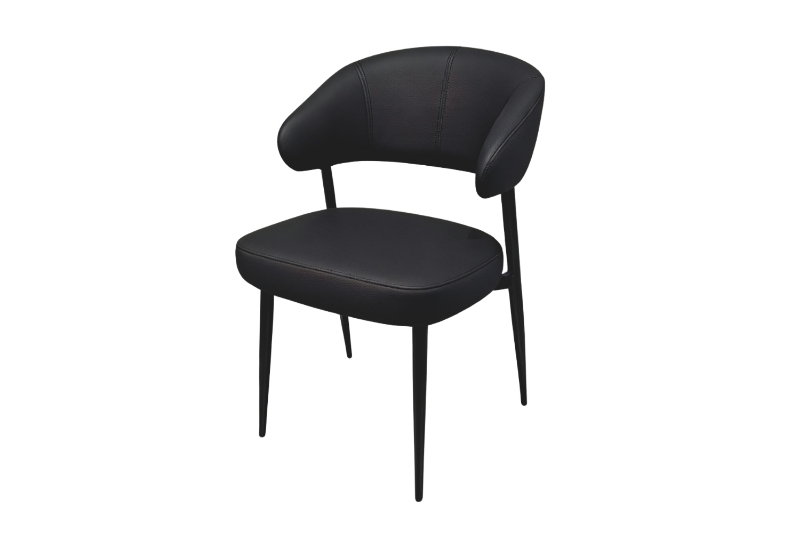 Picture of LORENZA Air Leather  Dining Chair (Black) - Each