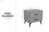 Picture of NORDICA 2-Drawer Nightstand (Dark Grey)