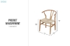 Picture of WISHBONE Solid Wood Y Replica Chair (Natural Frame-Beige Seat) - 21"×19.5"×31" 