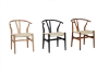 Picture of WISHBONE Solid Wood Y Replica Chair (Natural Frame-Beige Seat) - 21"×19.5"×31" 