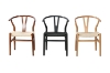 Picture of 21"×19.5"×31" WISHBONE Solid Wood Y Replica Chair (Natural Frame-Beige Seat) - Each