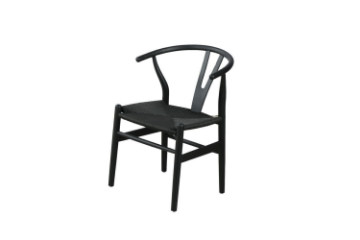 Picture of WISHBONE Solid Wood Y Replica Chair (Black Frame-Black Seat) - 21"×19.5"×31" 