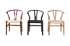 Picture of 21"×19.5"×31" WISHBONE Solid Wood Y Replica Chair (Black Frame-Black Seat) - Each
