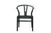 Picture of 21"×19.5"×31"  WISHBONE Solid Wood Y Replica Chair (Black Frame-Black Seat) - 2 Chairs in 1 Carton