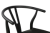 Picture of 21"×19.5"×31"  WISHBONE Solid Wood Y Replica Chair (Black Frame-Black Seat) - 2 Chairs in 1 Carton