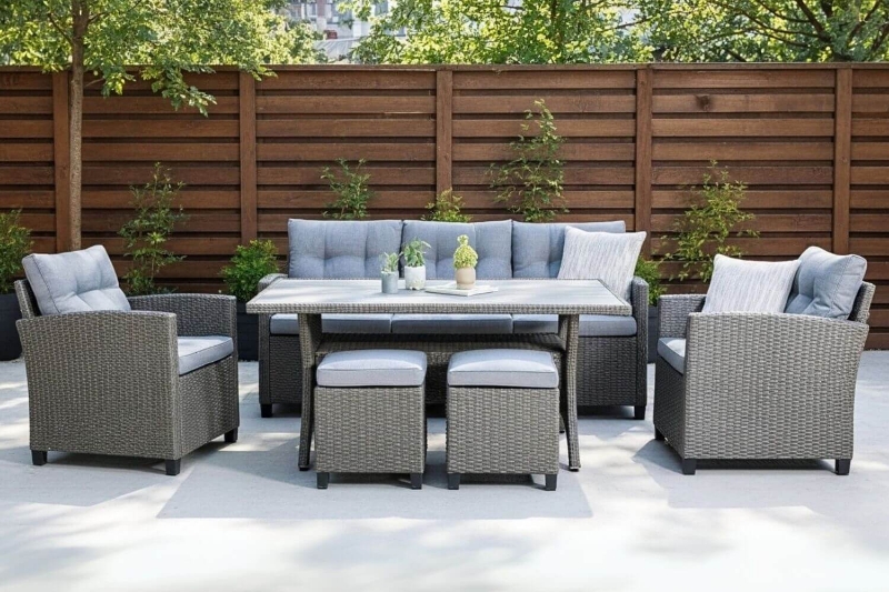 Picture of ALBANY 3+1+1 Wicker Dining Outdoor Sofa Set 