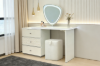 Picture of AURELIA 3-Drawer 39.5"-63" Extension Dressing Table with LED Mirror and Makeup Stool Set