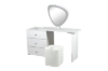 Picture of AURELIA 3-Drawer 39.5"-63" Extension Dressing Table with LED Mirror and Makeup Stool Set