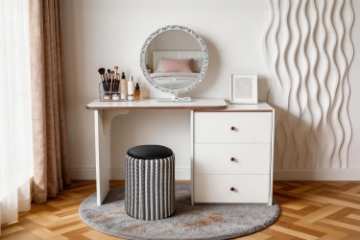 Picture of ELYSIA 3-Drawer Extension Dressing Table with LED Mirror and Makeup Stool Combo