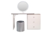 Picture of ELYSIA 3-Drawer 39.5"-63" Extension Dressing Table with LED Mirror and Makeup Stool Combo
