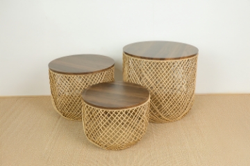 Picture of 390-011 Natural Storage Basket 3PC - Classic Weave