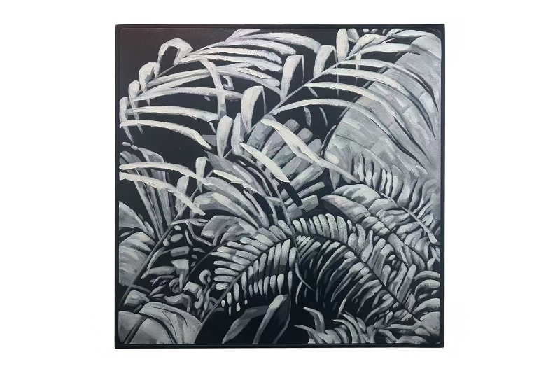 Picture of 389-006 Hand Oil Painting Canvas Wall Art with Black Frame(39.5"×39.5")