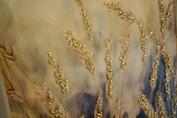 Picture of 357-005 Decorative Wall Art with Golden Frame (15.5"×23.5") - Wheat Ear 
