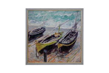 Picture of 367-007 Hand-Finished Canvas Decorative Wall Art (27.5"×27.5") - Three Fishing Boats (1886) by Claude Monet