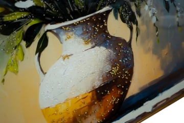 Picture of 357-011 Decorative Wall Art with Golden Frame (47"x23.5") - Bouquet