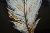 Picture of 357-015 Decorative Wall Art with Golden Frame (15.5"x23.5") - White Feather