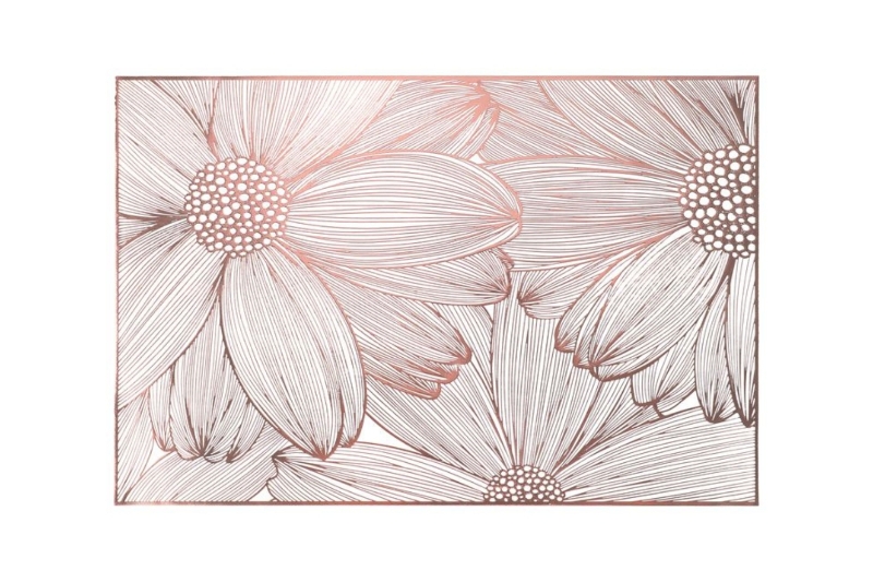 Picture of 371-015 Pink Sunflower Placemat in White (17.5"x12")