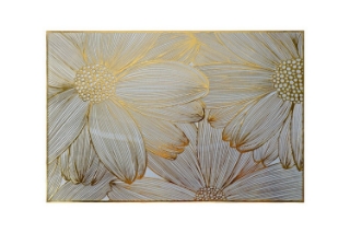 Picture of 371-017 Golden Sunflower Placemat in Blue (17.5"x12")