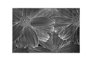 Picture of 371-020 Silver Sunflower Placemat in Black (17.5"x12")