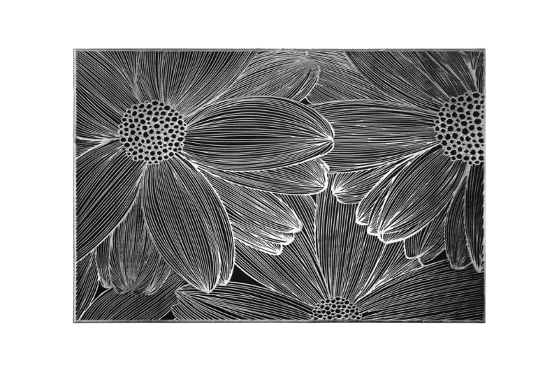 Picture of 371-020 Silver Sunflower Placemat in Black (17.5"x12")