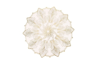 Picture of 371-021 Golden  Feathers Placemat in White (15")