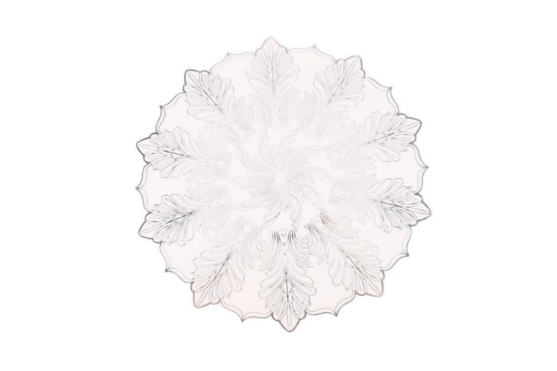 Picture of 371-022 Silver Feathers Placemat in White (15")