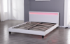 Picture of [FLOOR MODEL CLEARANCE] MOBBY White Faux Leather Platform Queen Bed with LED color changing