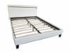 Picture of [FLOOR MODEL CLEARANCE] MOBBY White Faux Leather Platform Queen Bed with LED color changing
