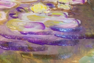 Picture of 367-008 Hand-Finished Canvas Decorative Wall Art (27.5"×27.5") - Water Lilies and Agapanthus (1923) by Claude Monet 